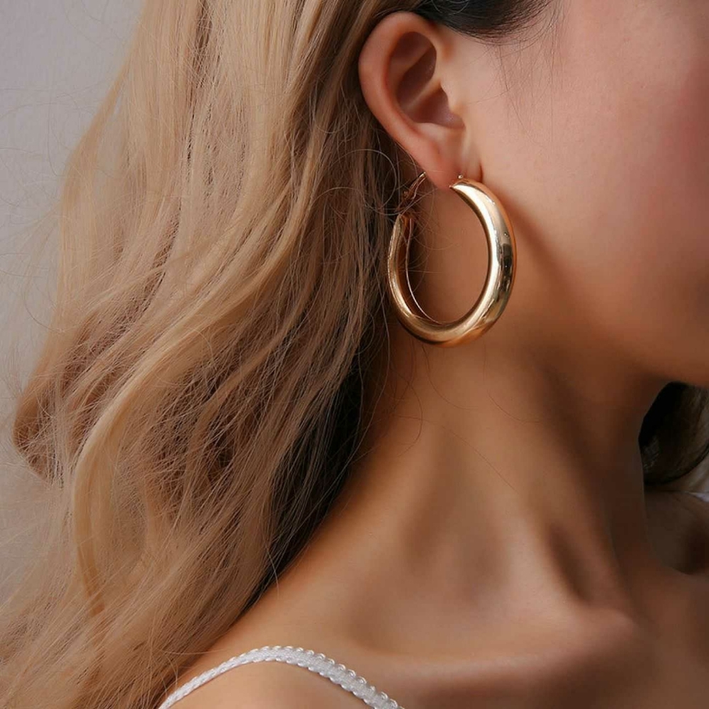 Chunky Gold Hoop Earrings